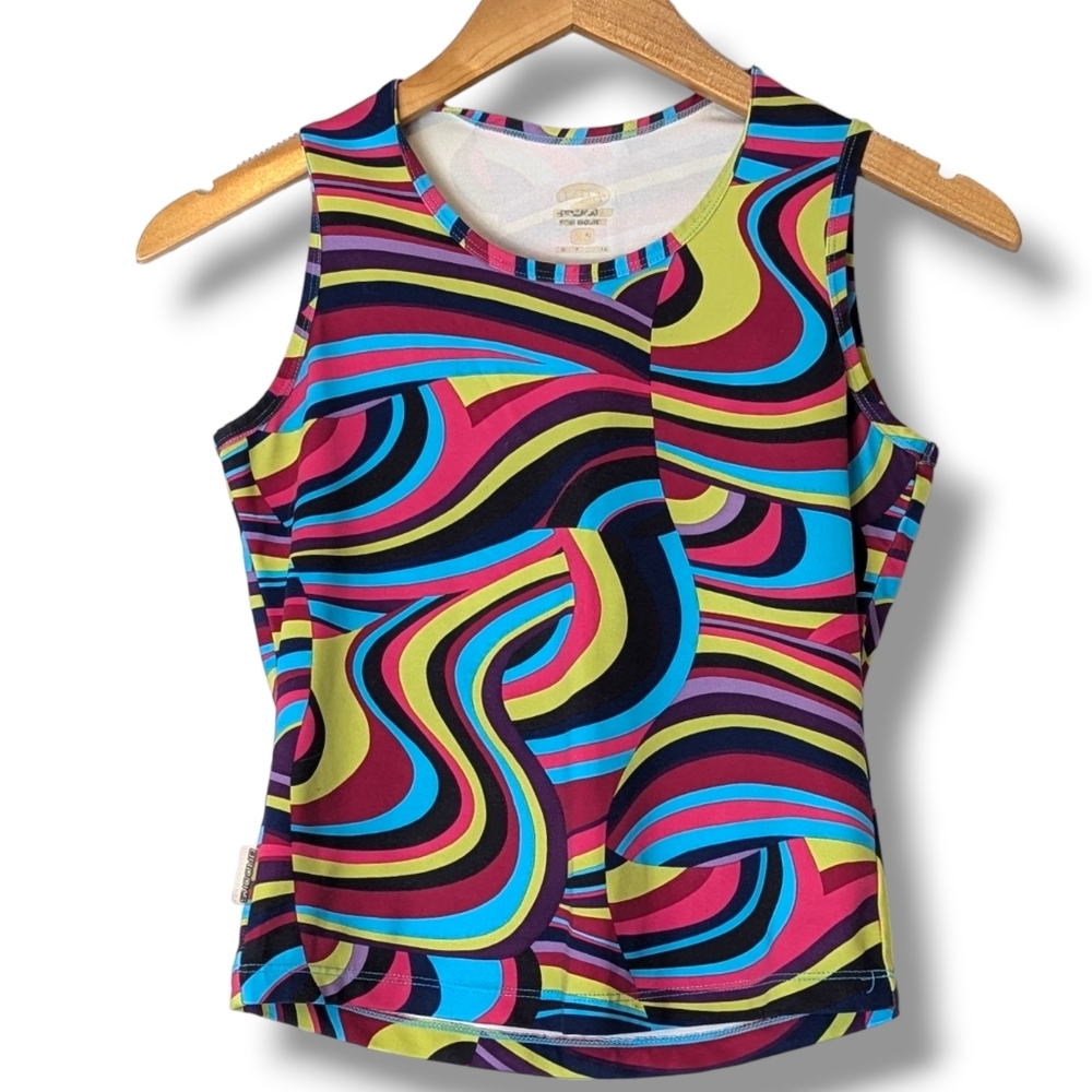 Brooks Running Tank in Psychedelic High Vis Groovy Print: Women's XS